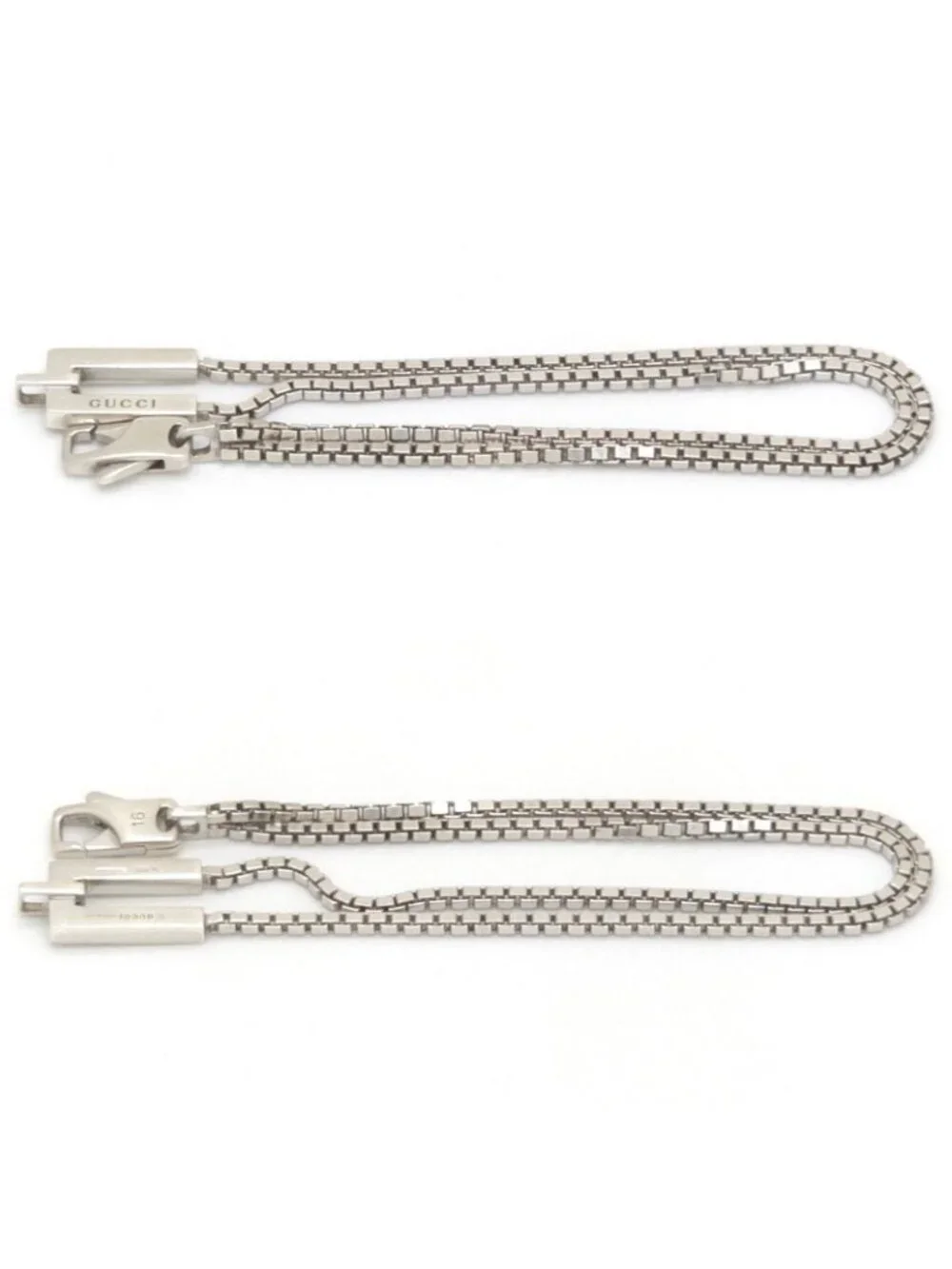 Gucci Logo Venetian Double Chain Bracelet 16 Sterling Silver